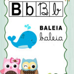 Cartazes do Alfabeto tema corujinha para imprimir e decorar – B