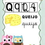Cartazes do Alfabeto tema corujinha para imprimir e decorar – Q