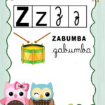 Cartazes do Alfabeto tema corujinha para imprimir e decorar – Z