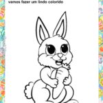 Atividade coelho cenoura para colorir