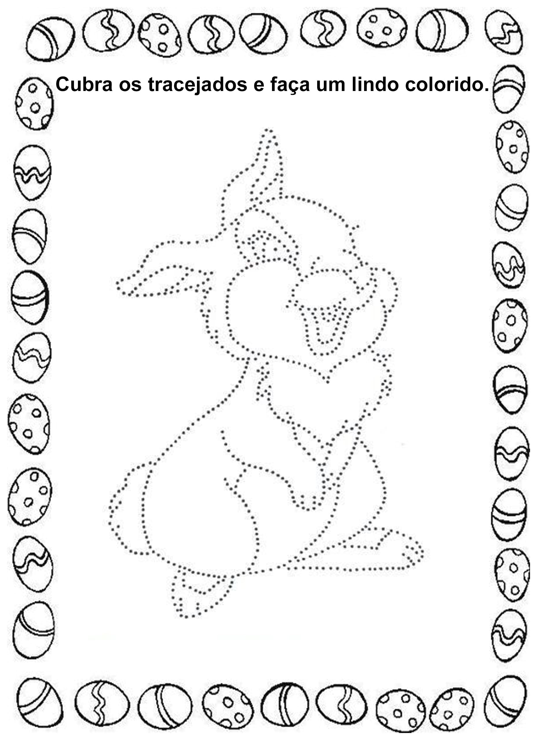 atividade pontilhado coelho para colorir e imprimir