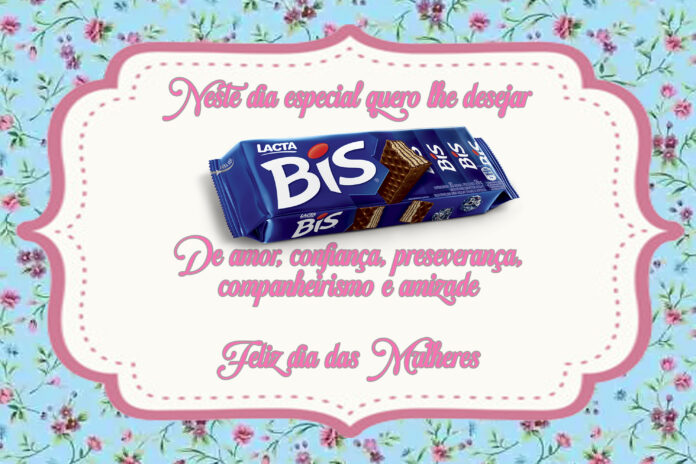 lembrancinha cartão com bis Dia da mulher