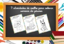 7 Atividades de desenhos coelho da Páscoa para colorir e imprimir 7 atividades de coelho para imprimir e colori