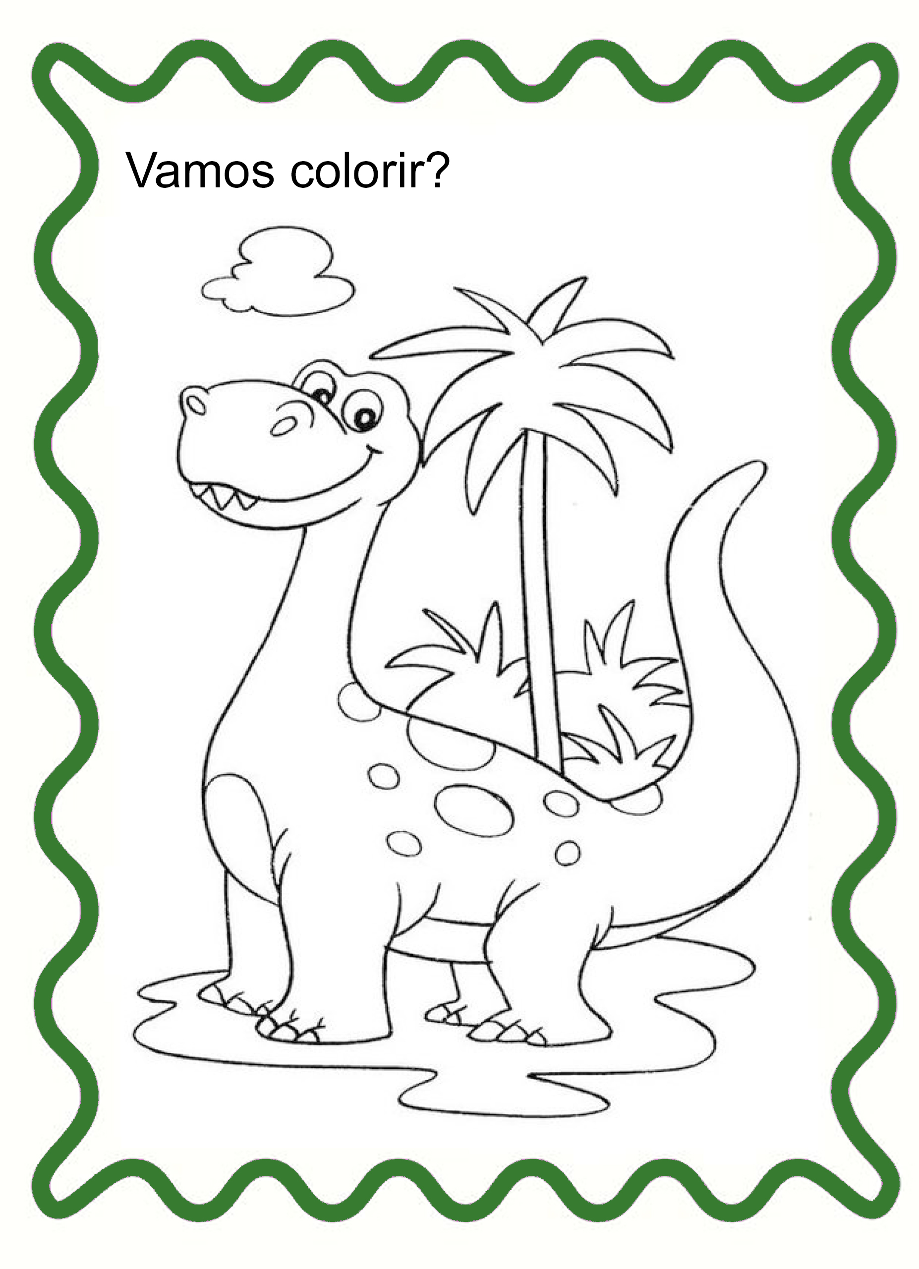 Dinossauro para colorir (4) - Cantinho do EVA