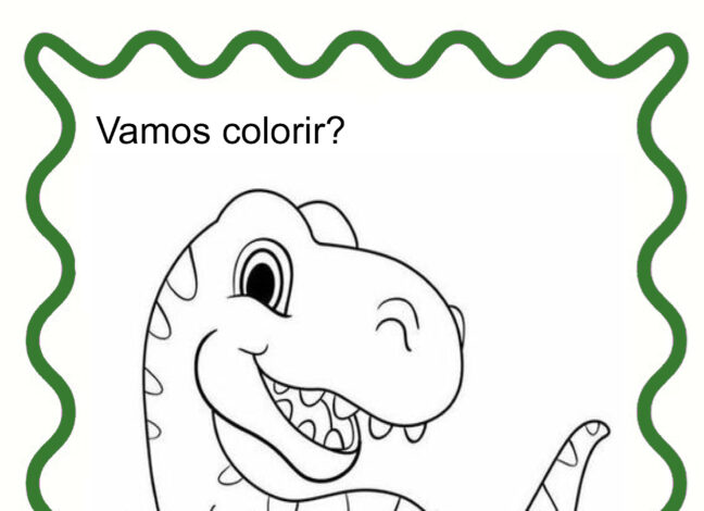 Dinossauro para colorir (4) - Cantinho do EVA