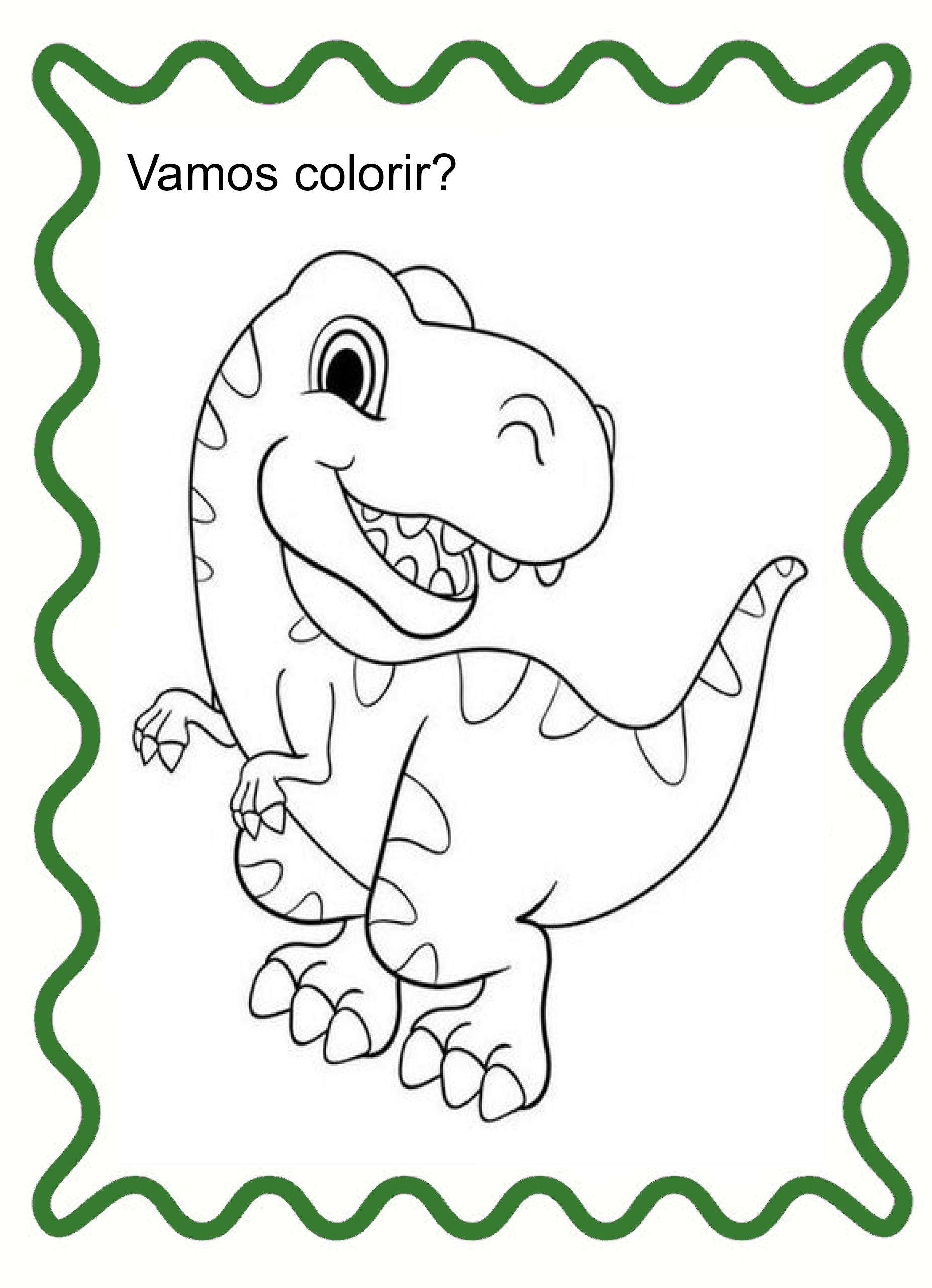 Desenho de Dinossauro para Colorir - Artesanato Passo a Passo