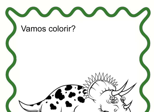 Dinossauro para colorir (4) - Cantinho do EVA