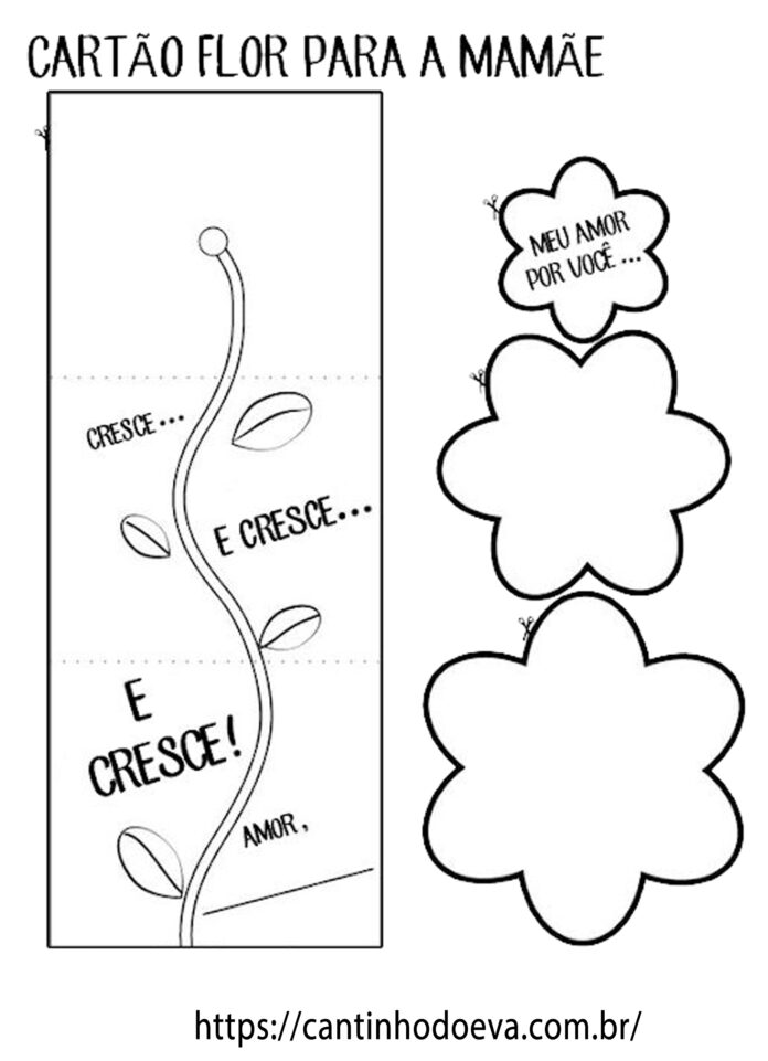 Cartão dia das mães para colorir e imprimir