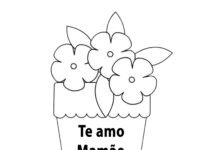 Cartão dia das Mães para colorir (4) Cartão dia das mães para colorir e imprimir