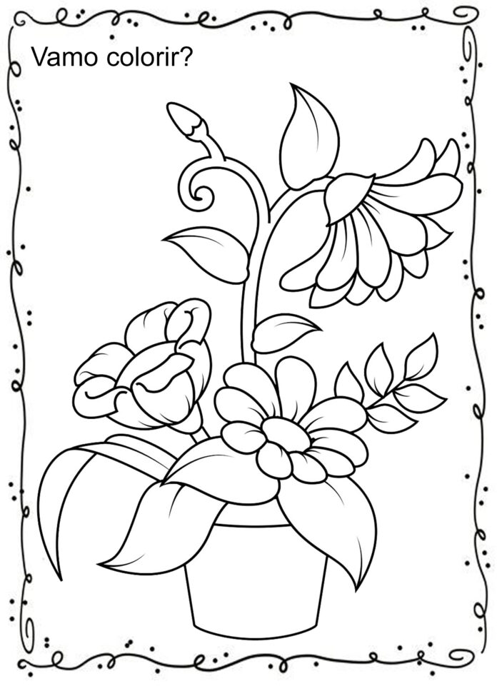 flores para colorir