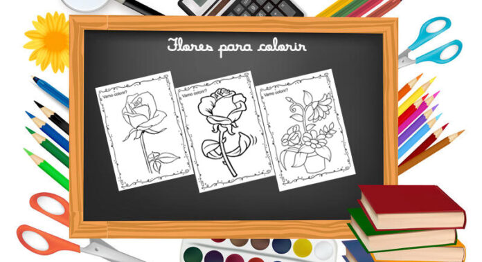 Flores para colorir