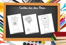 Cartão dia das Mães para colorir