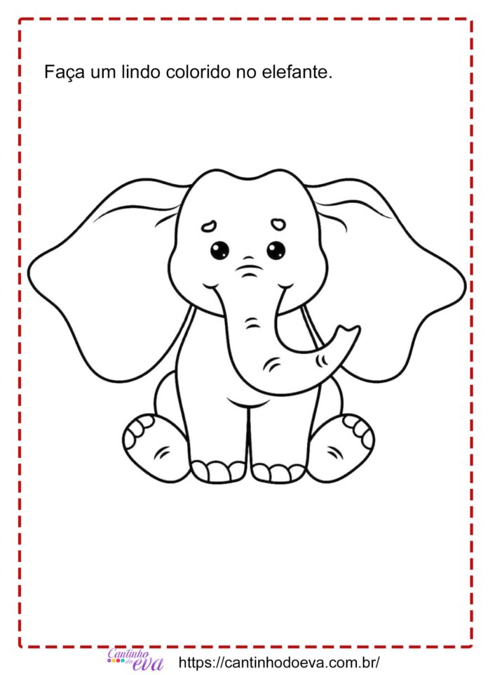 elefante para colorir