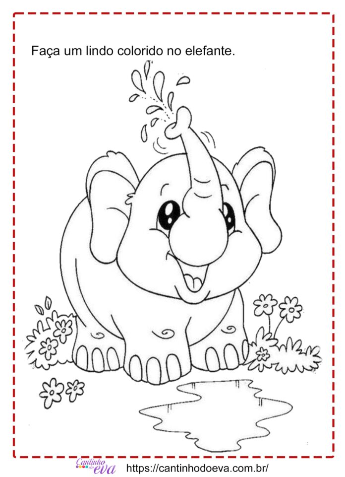 elefante para colorir