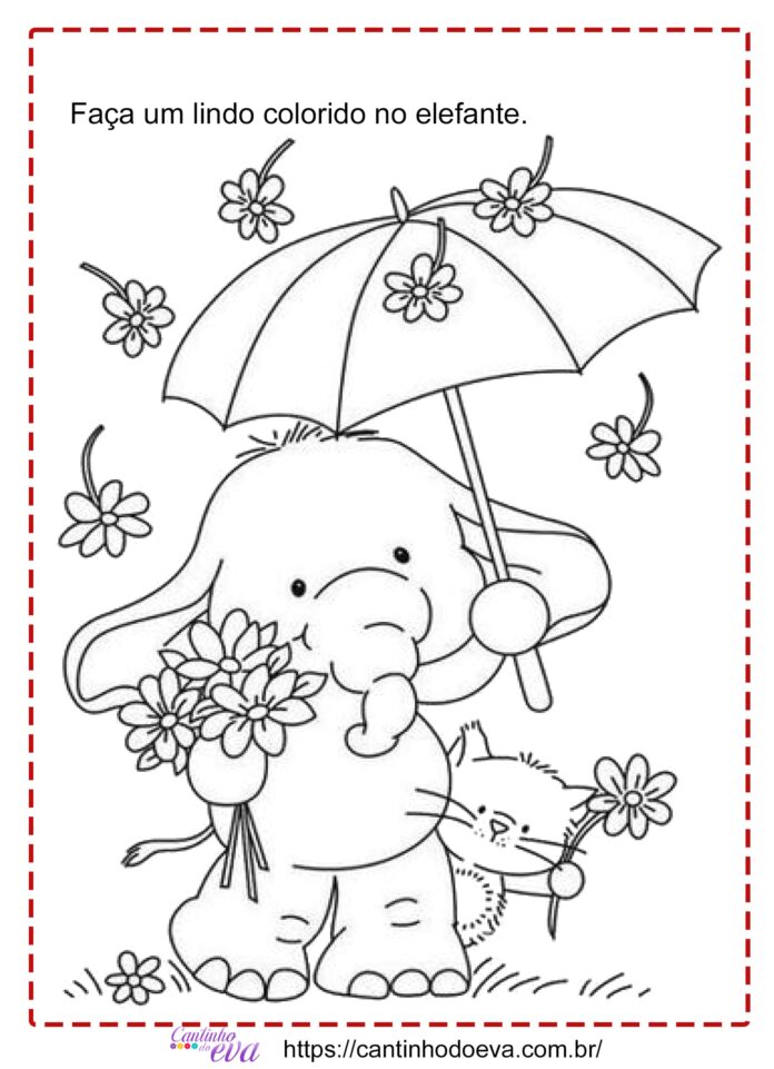 elefante para colorir