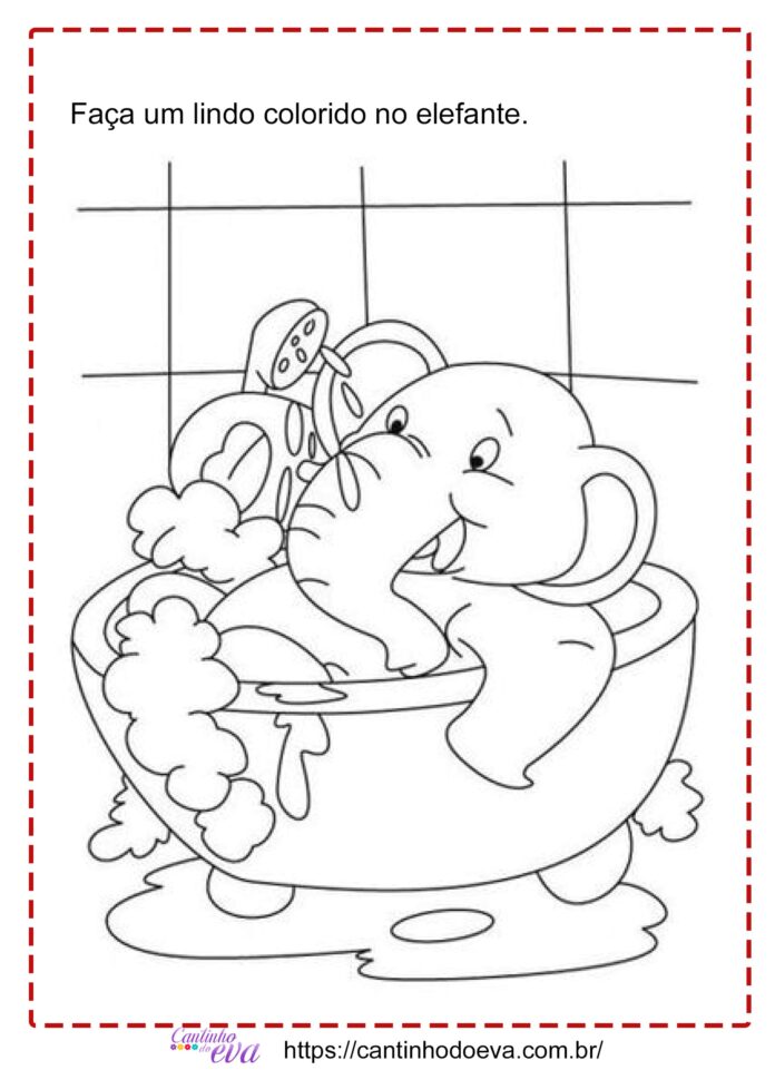 elefante para colorir
