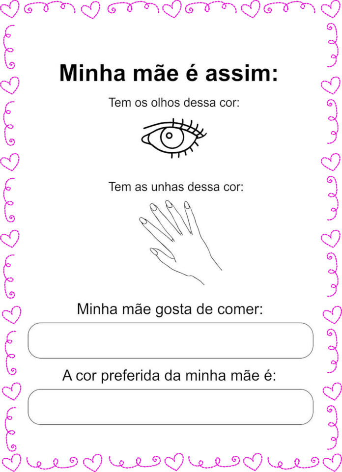 Atividades dia das mães educação infantil