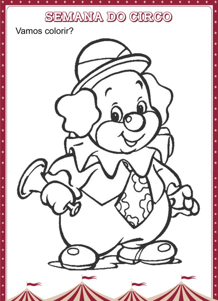 desenho para colorir de circo