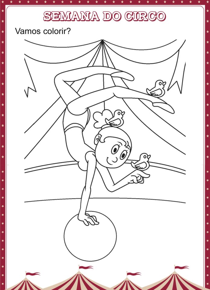 desenho para colorir de circo