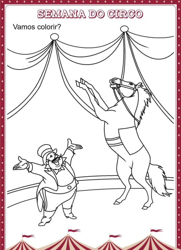 desenho para colorir de circo