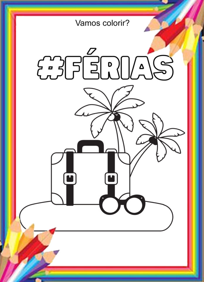 atividade para colorir boas férias