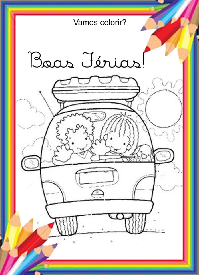 atividade para colorir boas férias