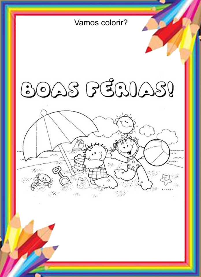 atividade para colorir boas férias