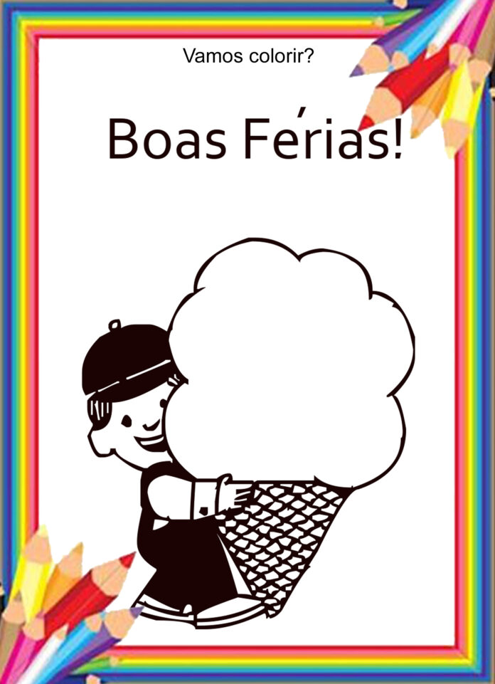 atividade para colorir boas férias