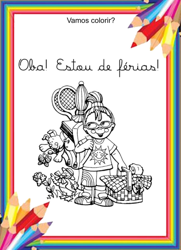 atividade para colorir boas férias