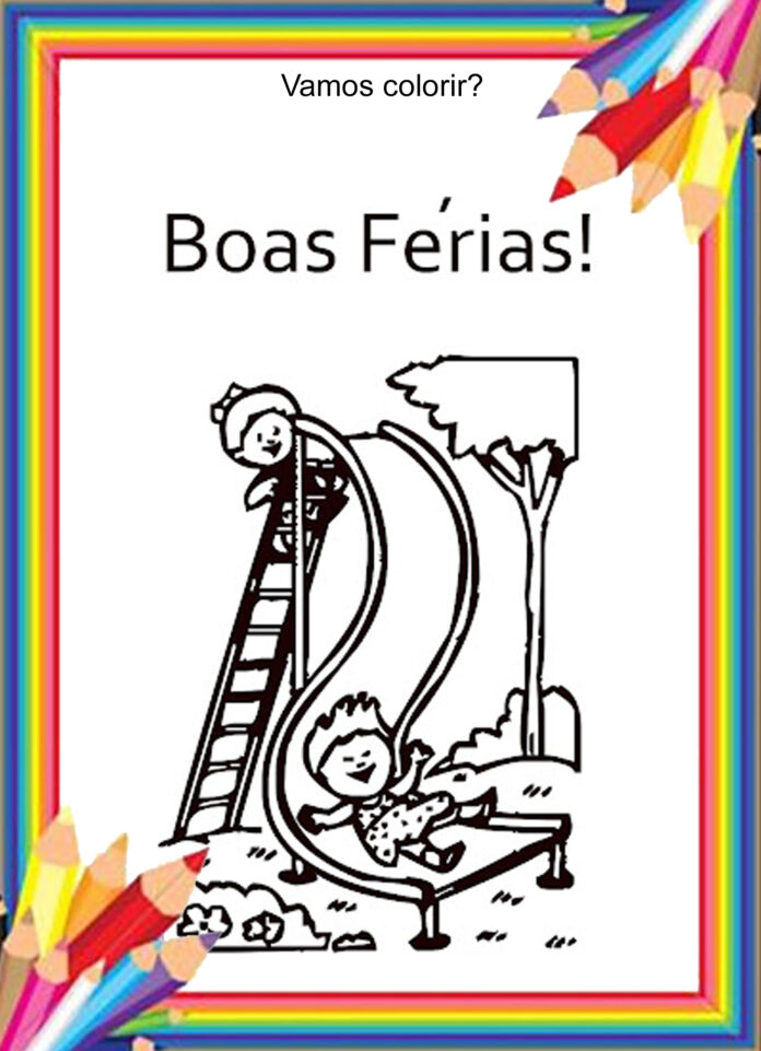 atividade para colorir boas férias