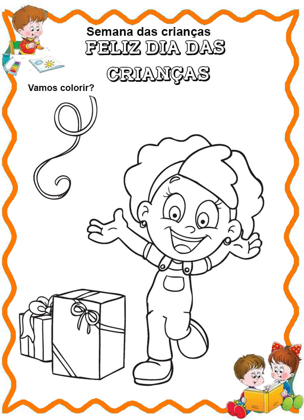 17 Atividades para colorir Dia das Crianças - Cantinho do EVA