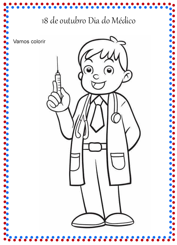 Desenho para colorir Dia do Médico - Cantinho do EVA