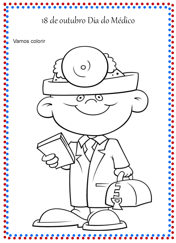 Desenho para colorir Dia do Médico - Cantinho do EVA