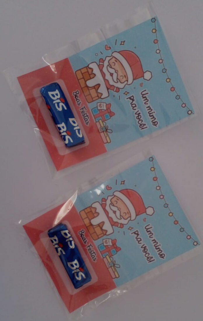 cartao de natal com bombom