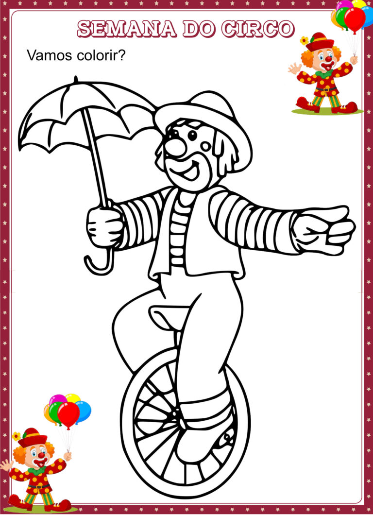 Desenho de Circo para Colorir | Cantinho do EVA