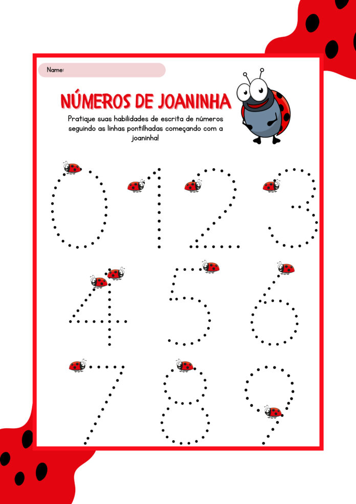 Números Pontilhados para imprimir