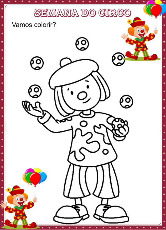 21 Desenhos Dia do Circo para Colorir | Cantinho do EVA
