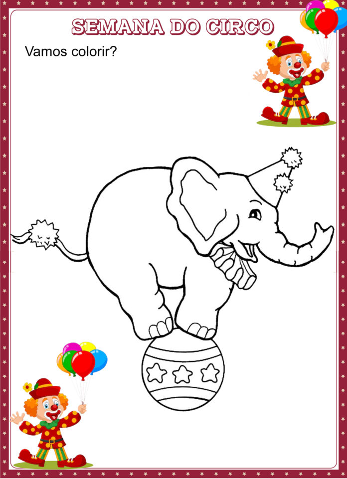 21 Desenhos Dia do Circo para Colorir