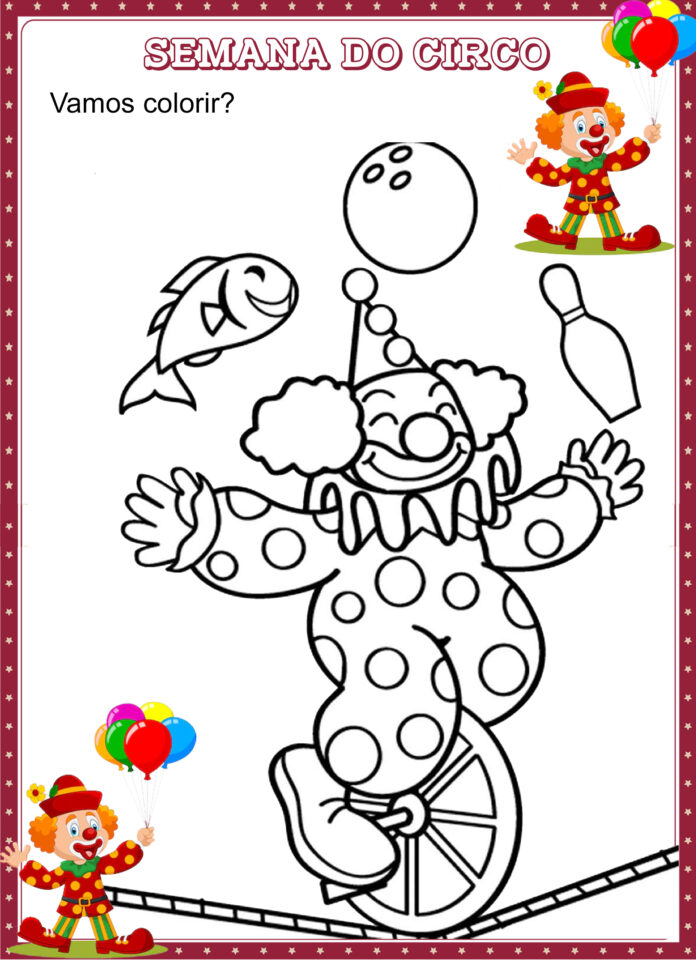 21 Desenhos Dia do Circo para Colorir | Cantinho do EVA