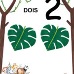 cartaz dos números 0 a 9  tema safari.