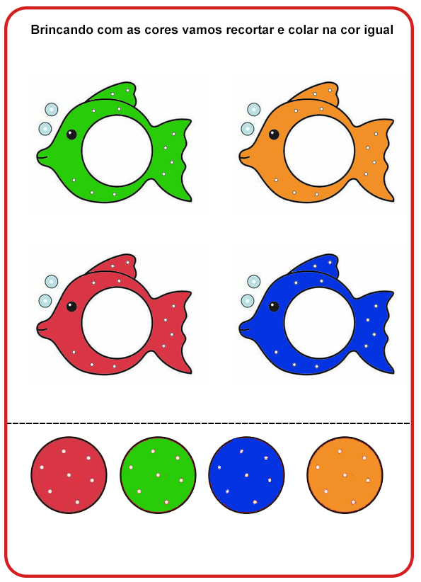 Atividades de Recorte e Colagem com cores