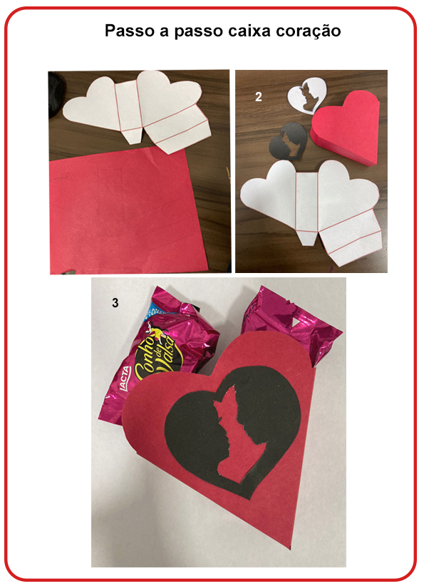 Lembrancinha Dia dos Namorados Caixa Coração de papel cartão