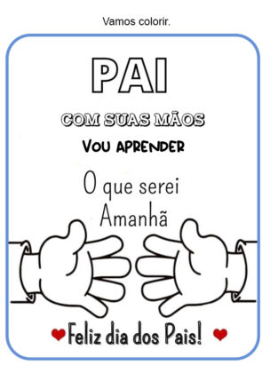 Dia dos Pais Atividades para colorir e recortar | Cantinho do EVA