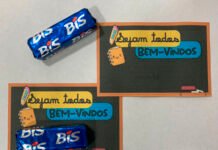 Lembrancinha Cartão “Sejam Bem-Vindos” com bis Lembrancinha Cartão Sejam Bem-Vindos com bis
