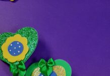 3 lembrancinhas moldes de ponteira E.V.A. coração do Brasil 3 lembrancinhas moldes de ponteira eva coração Brasil