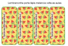Lembrancinha Porta-Lápis Volta às Aulas e Ponteira Melancia Lembrancinha Porta-Lápis Volta às Aulas e Ponteira Melancia