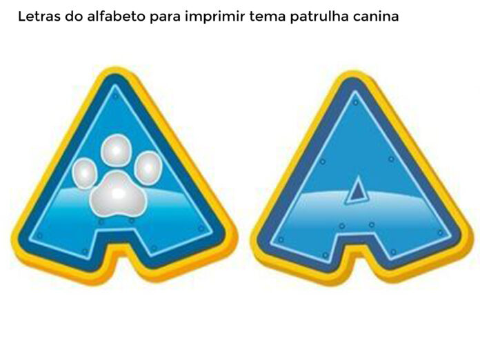 Letras do Alfabeto para imprimir Tema Patrulha Canina
