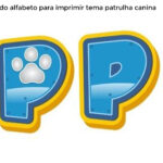 Letras do Alfabeto para imprimir Tema Patrulha Canina