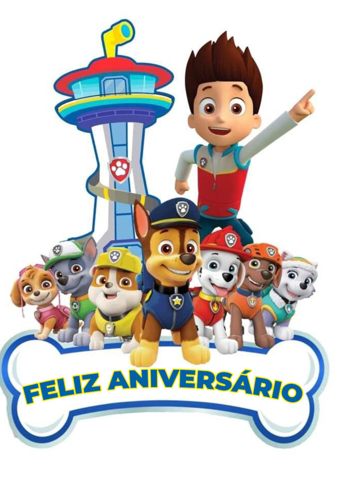 Painel de aniversário da Patrulha Canina