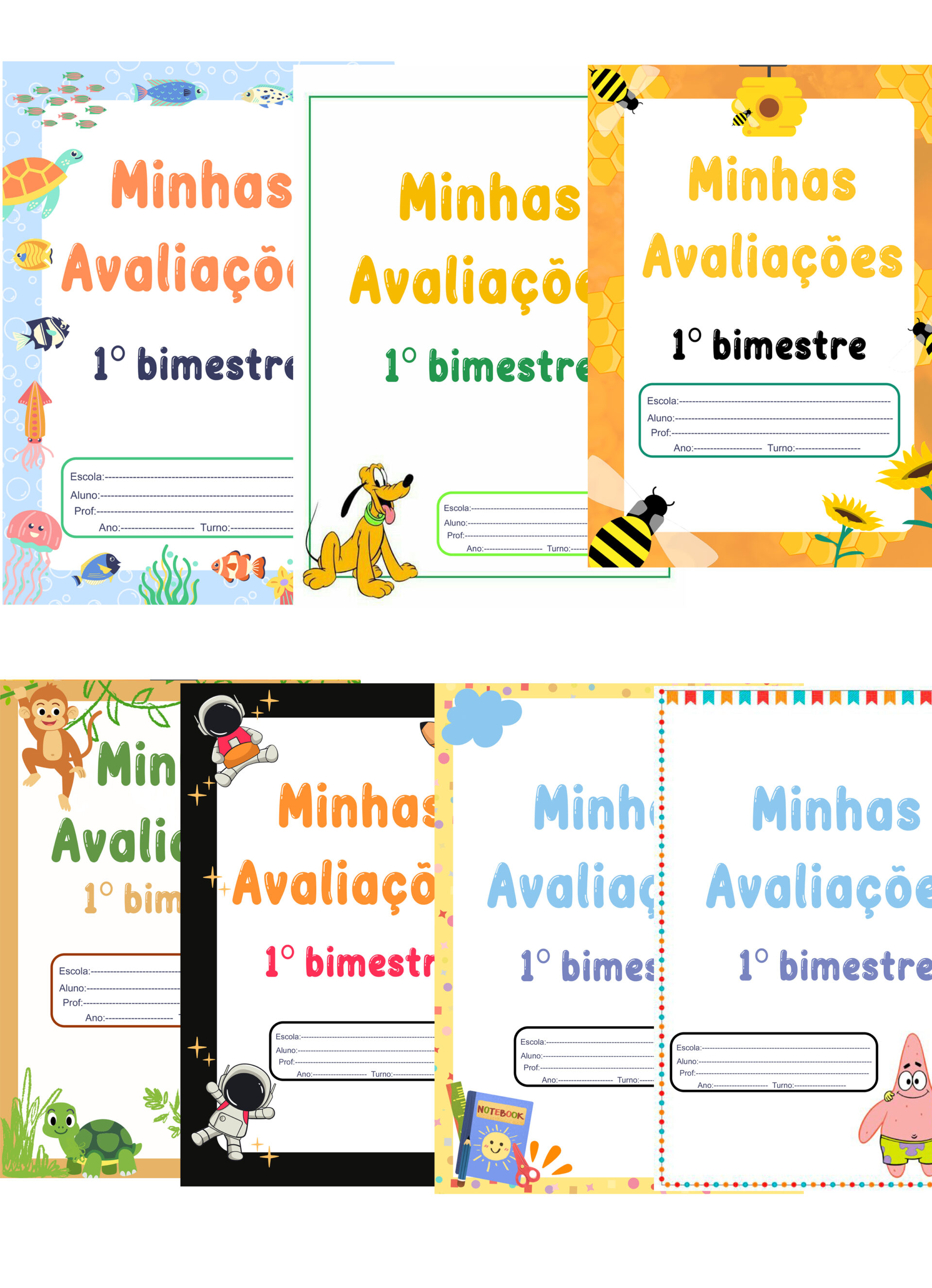 7 modelos Capa para Avaliação do 1º bimestre | Cantinho do EVA